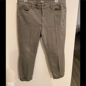 The Loft Modern Khaki Green Ankle Pants